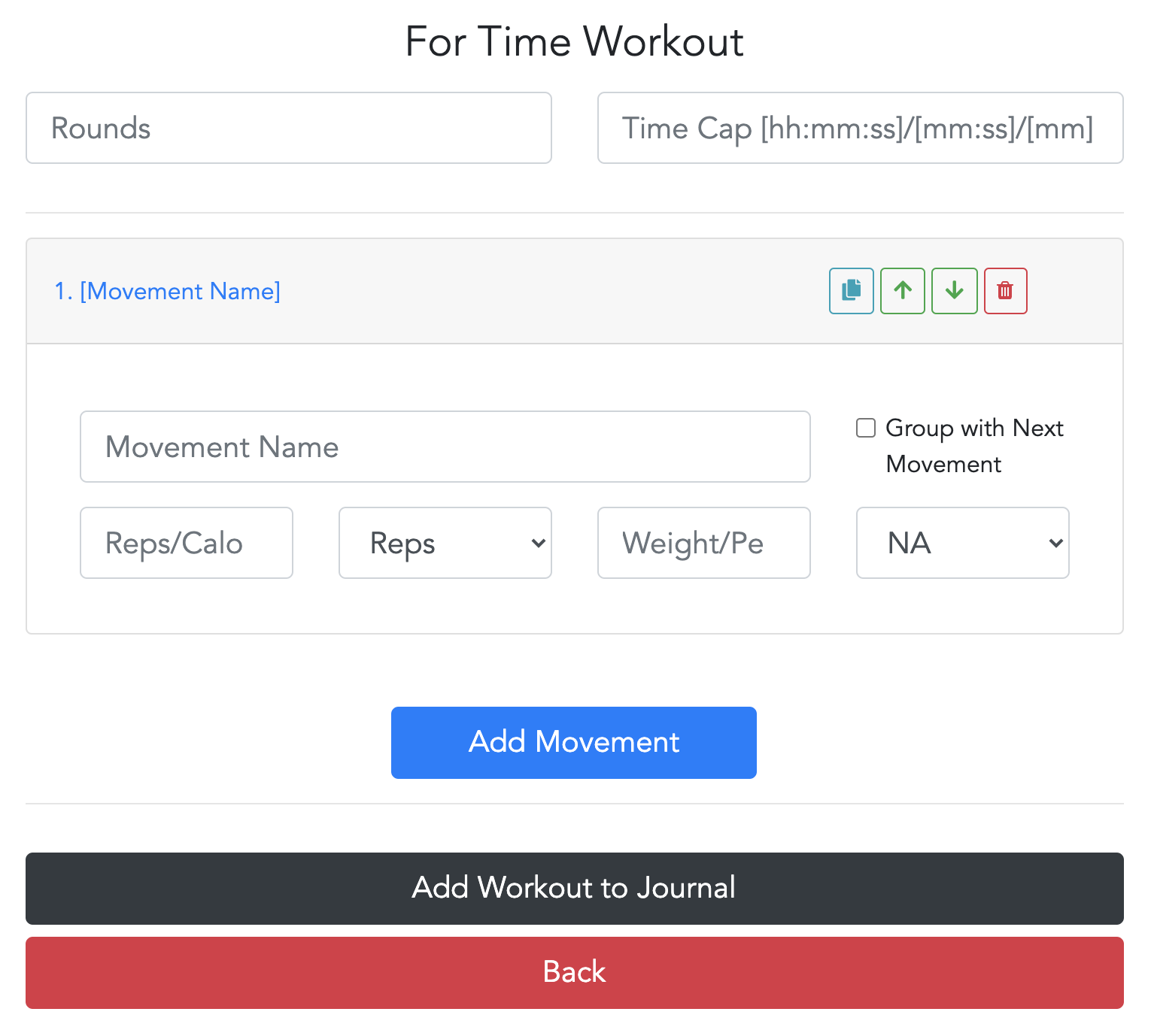 Image of For Time Workout